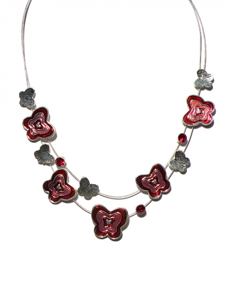 Bild 1 von Halskette mit Schmetterlingen rot