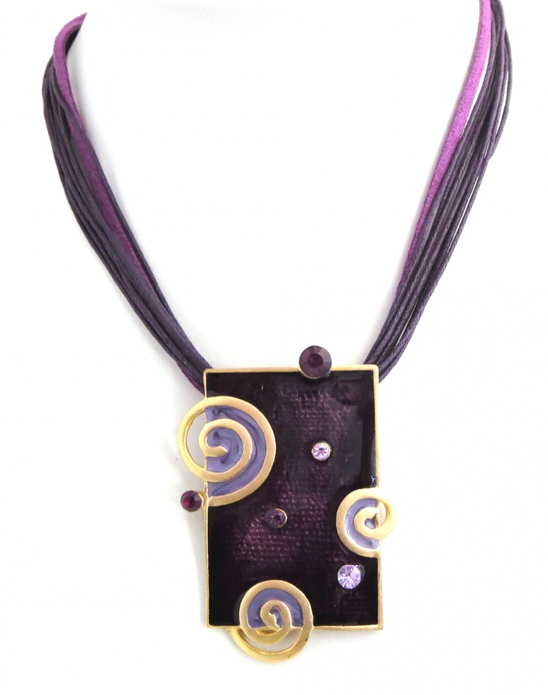 Bild 1 von Kurze Halskette Anhänger lila violett