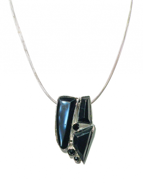 Bild 1 von Kurze Halskette silber dunkelblau Modeschmuck