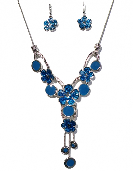Bild 1 von Halskette + Ohrringe türkis blau
