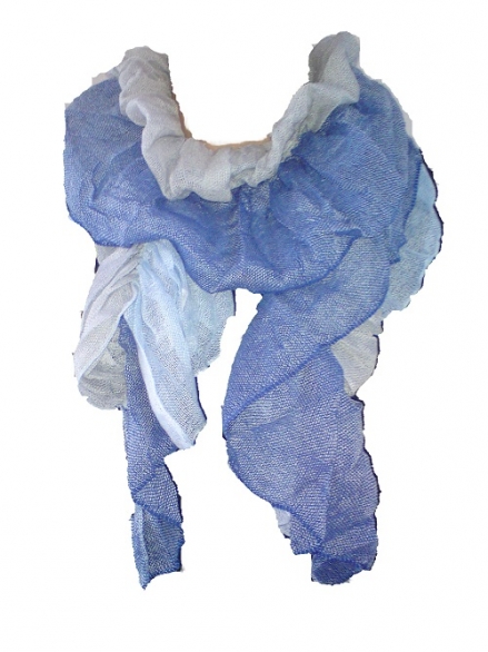 Bild 1 von Schal gerafft  Knitterschal blau grau 