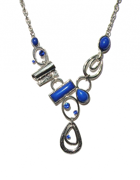 Bild 1 von  Kurze Halskette silber blau Modeschmuck