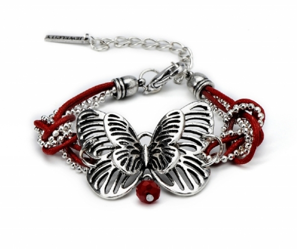 Bild 1 von Armband mit Schmetterling in rot