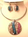 Bild 2 von Halskette und Ohrhänger als Schmuckset blau lila